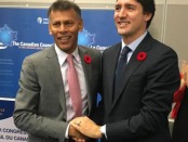 CLC's Hassan Yussuff and PM Justin Trudeau