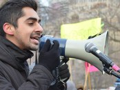 Nasr Ahmed at protest