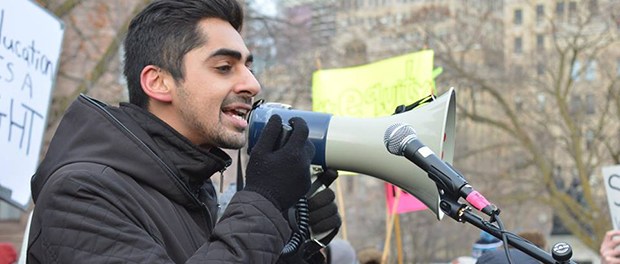 Nasr Ahmed at protest