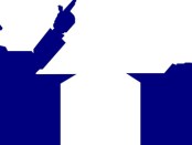 Graphic of two people debating.